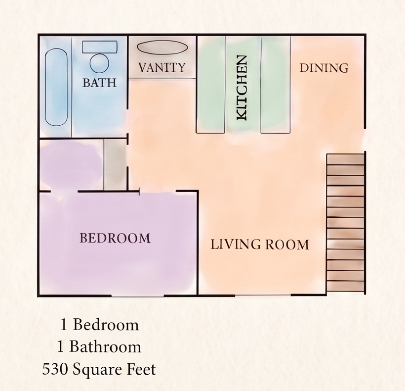 1-Bedroom Unit floor plan