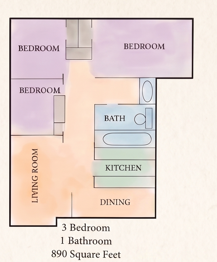 3-Bedroom Unit floor plan